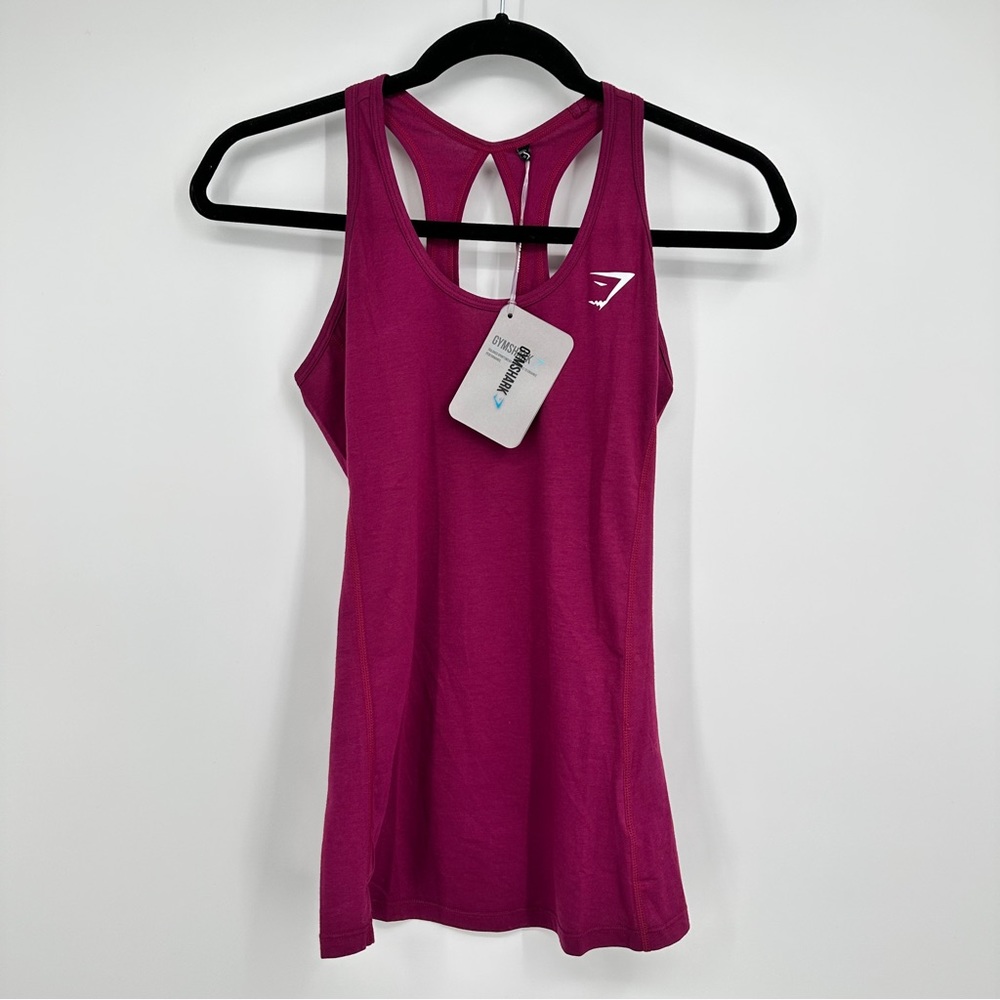 NWT Gymshark Tempo Vest Plum Purple Workout Tank Top Racerback Womens Size XS